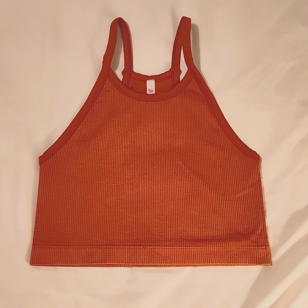 Orange Ribbed Tank